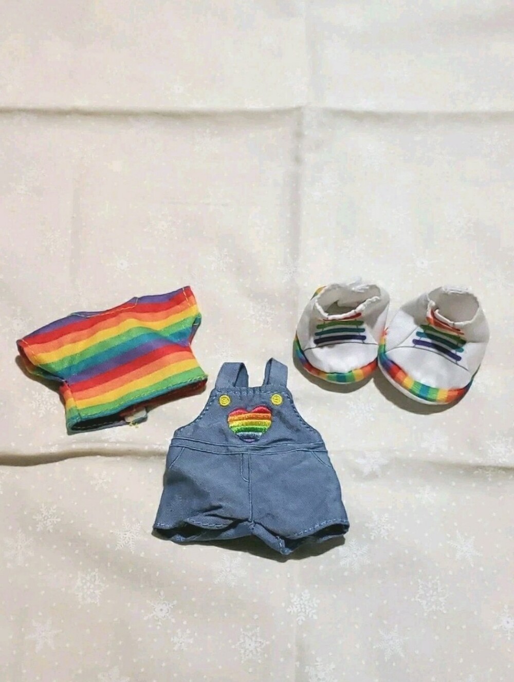 Disney NuiMos Rainbow Shirt Overalls Shoes Outfit Set